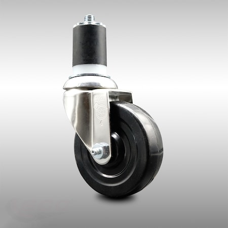 Service Caster 4 Inch 316SS Hard Rubber Wheel Swivel 1-3/4 Inch Expanding Stem Caster SCC SCC-SS316EX20S414-HRS-134